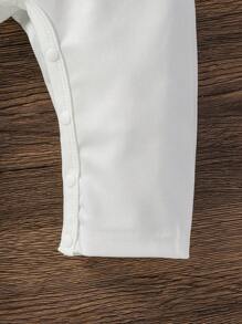 Vintage Totem Printed Gentleman Style Short Sleeve Jumpsuit With Stand Collar Button Design For Boys, Summer