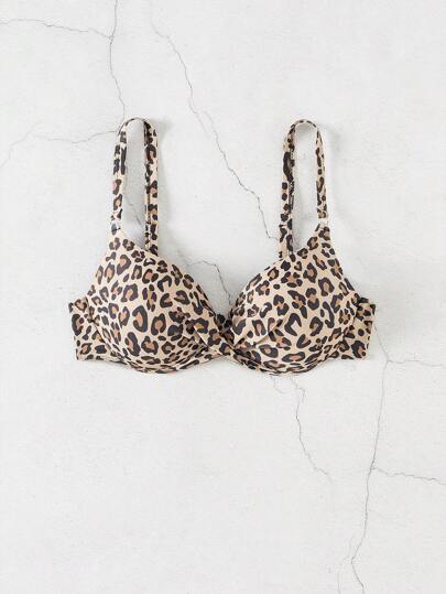 SHEIN Swim 1pc Women Leopard Print Swimwear Top (Print May Vary) Summer