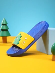 Soft & Lightweight Cartoon Pattern Kids Fashion Slippers, Summer - Blue - View 3