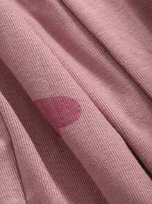 DAZY Heart Print Slim Fit Tank Top & Pants Pajama Set - Pink - View 7