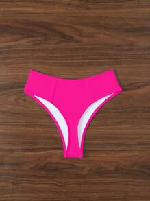 Swim Basics Phụ Nữ Đi Biển Mùa Hè Màu Trơn Cao Cấp Thời Trang Bikini Đáy - Màu Hồng Tươi - Xem 5