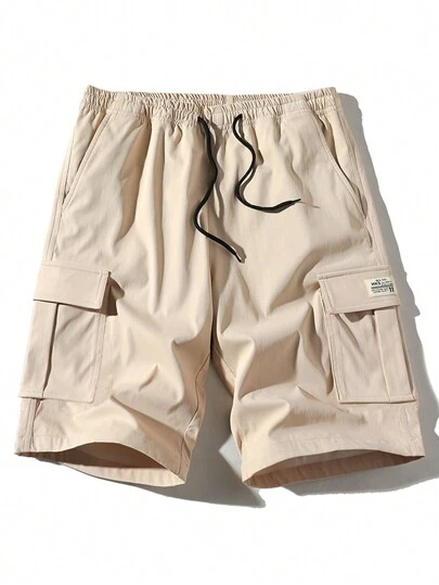 Pantalones cortos cargo casuales y sueltos para hombres, talla pequeña, pedir 1 talla talla grande grande