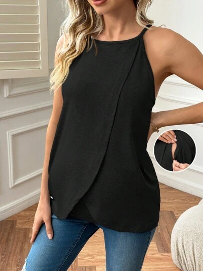 SHEIN Vestido de lactancia materna de verano de unicolor y diseño simple