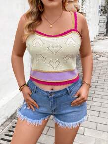 Flirla Plus Size Nữ Kỳ nghỉ hè Màu khối Áo dệt kim rộng có dây đeo spaghetti - trắng - Xem 1