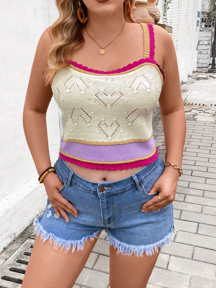 Flirla Plus Size Nữ Kỳ nghỉ hè Màu khối Áo dệt kim rộng có dây đeo spaghetti - trắng - Xem 1