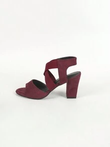 Women High Heel Sandals Fashionable & Versatile Open-Back Chunky Heel Sandals