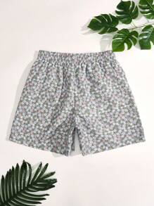 Surfspeed Men Drawstring Waist Floral Print Casual Loose Beach Shorts - Multicolor - View 2