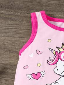 SHEIN Áo ba lỗ họa tiết kỳ lân đan nhiều màu cho bé gái
Kèm váy lưới dệt ombre viền bất đối xứng - Nhiều màu - Xem 8
