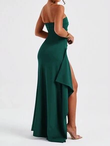 Elegant Backless Chic Wedding Birthday Club Party Dress Sexy Spring Summer Valentine's Day Dresses For Women - Dark Green - View 5