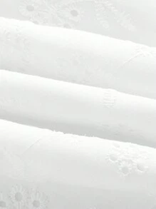 SHEIN MOD Pink Cap Sleeve Tie-Belted Embroidered Bowknot Lovely Girly Countryside Summer Dress Graduation White Dress Grad Dress Mini Dress - Pink - View 4