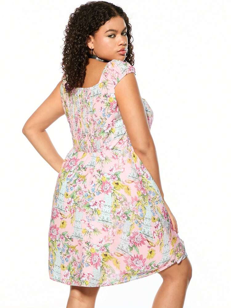 Plus Size Countryside Vacation Women Summer Dress