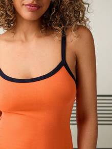 Forever 21 Summer Colorblock Trimmed Slim Fit Mini Slip Dress