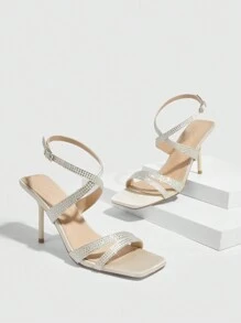 CUCCOO SZL Decorated Diamond Women Fashion High Heel SandalsSexy Party Baddie Chic Gorgeous Style Halloween