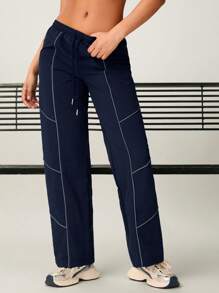 Forever 21 Blue Structure Casual Sports Trousers - Blue - View 1