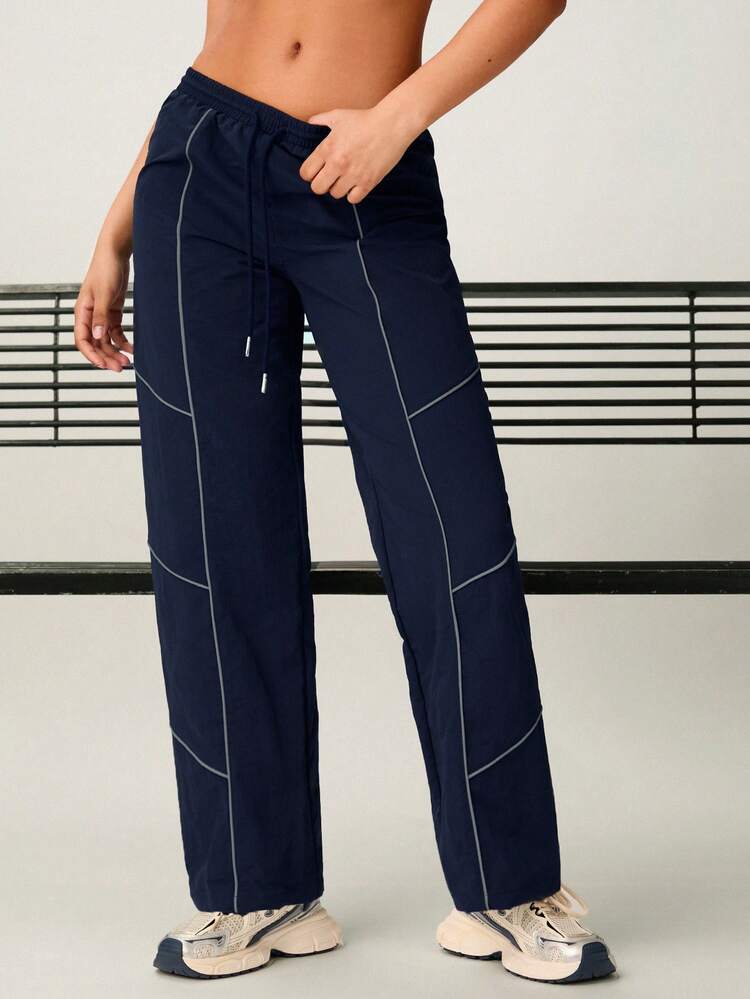 Blue Structure Casual Sports Trousers