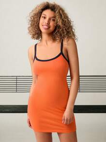 Forever 21 Summer Colorblock Trimmed Slim Fit Mini Slip Dress