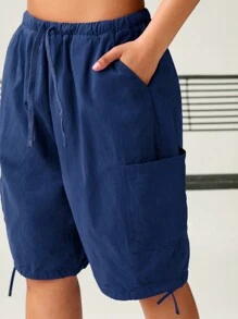 Forever 21 女裝藍色寬鬆休閑實用短褲 - 藍色 - 查看 3