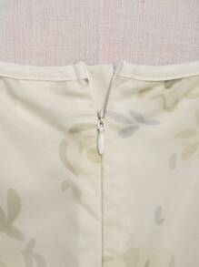 SHEIN Vestito da principessa maxi con stampa floreale in organza, maniche a palloncino, orlo con volant, adatto per vacanze, esibizioni, matrimoni, feste, tutto l'anno, per ragazze pre-adolescenti - Giallo - Visualizzare 5