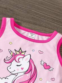 SHEIN Áo ba lỗ họa tiết kỳ lân đan nhiều màu cho bé gái
Kèm váy lưới dệt ombre viền bất đối xứng - Nhiều màu - Xem 7