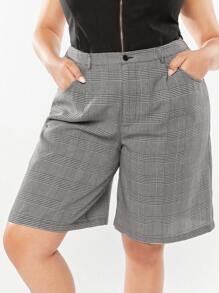 Forever 21 Shorts de estilo universitario vintage para mujeres de talla grande, verano - Negro - Ver 3