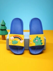 Soft & Lightweight Cartoon Pattern Kids Fashion Slippers, Summer - Blue - View 6