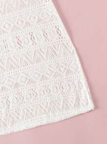 青少女細條紋蝴蝶結空心拼接背心連衣裙上衣短外套，媽咪和我撞色穿搭（2件分開售賣）