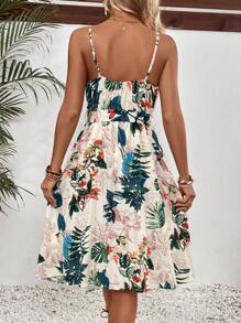 SHEIN 孕妇细肩带印花无袖连衣裙（夏季） - 白色 - 查看 2