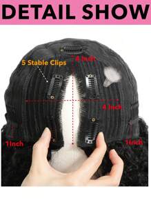 Straight V Part Wig 150 Density Natural Black Color No Leave Out 4.5x2 Nature Color Lace Human Hair