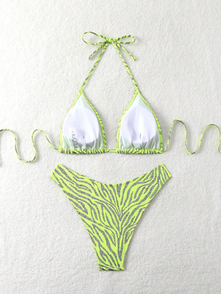 Women's Summer Beach Zebra Print Bikini Set