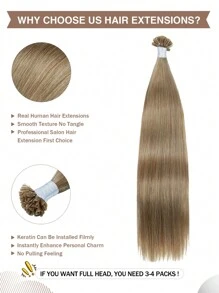Extensiones de cabello humano recto de 18-22 pulgadas con 150% de densidad, extensiones de cabello - S20 - Ver 5