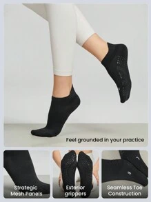 GLOWMODE 3 perechi de șosete Walk A Mile Soft Ventilated Mesh Grip Studio Antrenament zilnic