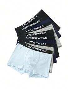 青少年男童舒适高腰字母带弹力棉质平角内裤 7 条装