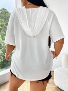 Flirla Tricou largi cu glugă, cu mâneci liliac