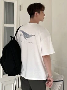 DAZY Tricou casual cu mânecă scurtă de vară pentru bărbați, tricou cu guler rotund și imprimeu cu litere, tricouri grafice