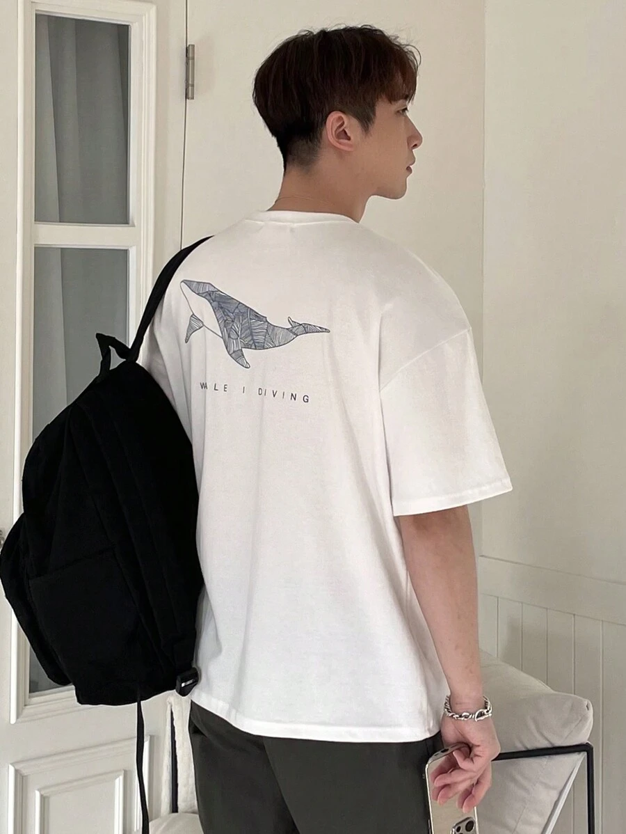DAZY Tricou casual cu mânecă scurtă de vară pentru bărbați, tricou cu guler rotund și imprimeu cu litere, tricouri grafice