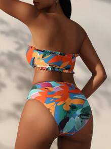 SHEIN Swim Bộ bikini in hình cây kỳ nghỉ trên bãi biển mùa hè dành cho nữ - Nhiều màu - Xem 2