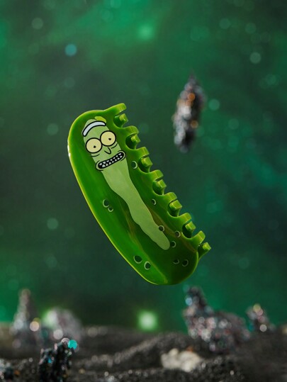Rick and Morty X SHEIN Funny 7 Cute Cartoon Cucumber Pattern Hair Claw,Hair Jaw Clip, Hair Clamps, Hair Clutch, Hair Catcher Clip