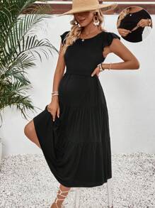 SHEIN Women Solid Color Simple Style Daily Nursing Wear For Maternity