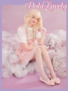 Dola Lovely Zapatos planos y cómodos con diseño de lazo en color rosa, estilo veraniego para damas y niñas. Oferta de verano, Halloween, Navidad, otoño