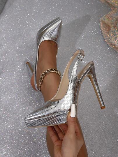 أحذية كعب عالي نسائية جذابة لموسم الخريف/الشتاء 2025، أحذية ذات رؤوس مدببة احترافية مقاومة للماء وذات كعب منصة