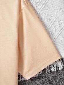 SHEIN Conjunto de pijama de verano para niña preadolescente resistente a las llamas, transpirable y cómodo, con mangas cortas y pantalones cortos.