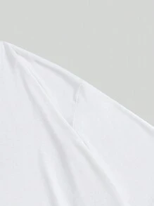 ROMWE MEN Street Life 男士肖像印花短袖T恤，適合春夏日常穿著 - 白色 - 查看 3