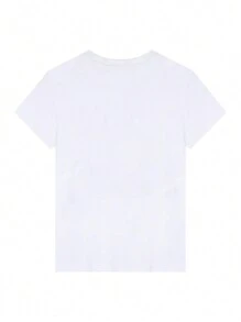 Retro American Letter Print Short Sleeve T-Shirt, Minimalist Design, Slim Fit Casual Top Suitable For Summer