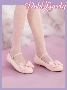 Dola Lovely Zapatos planos y cómodos con diseño de lazo en color rosa, estilo veraniego para damas y niñas. Oferta de verano, Halloween, Navidad, otoño
