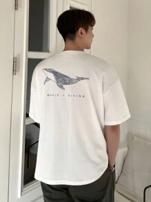 DAZY Tricou casual cu mânecă scurtă de vară pentru bărbați, tricou cu guler rotund și imprimeu cu litere, tricouri grafice