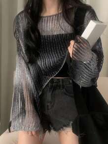 Casual Gradient Women Sweater, Versatile,Long Sleeve Tops