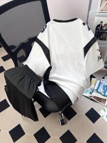 Manfinity Sporsity Set di magliette con stampa digitale in stile campus per uomo