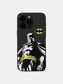 BATMAN X SHEIN Cartoon Character Printed Black Phone Case,Compatible With IPhone - Black - View 2