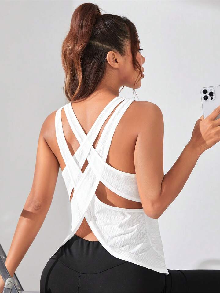 Workout tank tops open back new arrivals