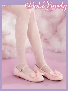 Dola Lovely Zapatos planos y cómodos con diseño de lazo en color rosa, estilo veraniego para damas y niñas. Oferta de verano, Halloween, Navidad, otoño